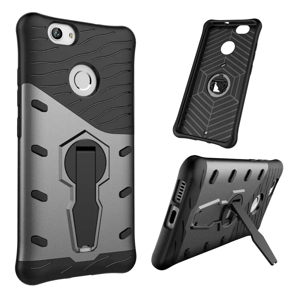 

Luxury Hybrid case For Huawei Nova With stand Armor Silicon+PC Shockproof protective back cover for huawei nova phone shell