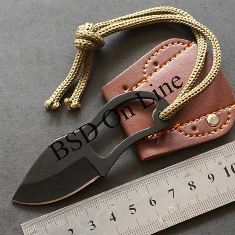 

Promotion! 50pcs/Lot Mini Finger Paw Pocket Blade Self-Defense Survival Fishing Neck Knife + Sheath fast free shipping
