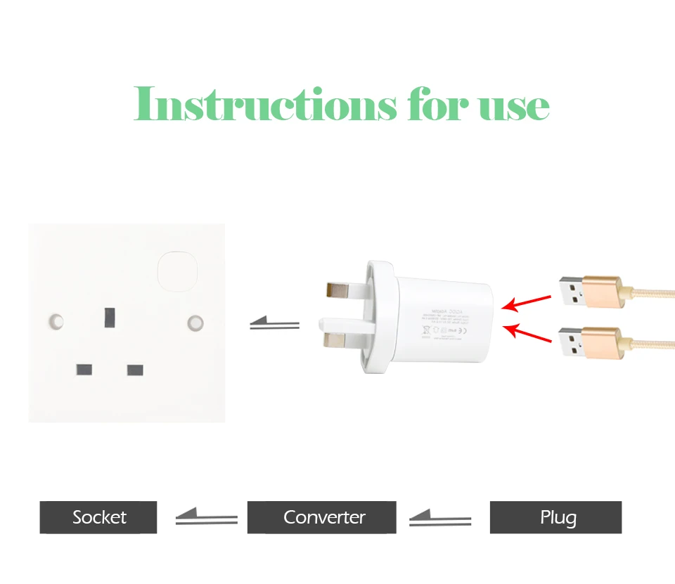 Three-Legged British Standard Conversion Plug Dual USB Mobile Phone Charging Head Hong Kong Macau UK Dubai Abroad Travel Socket (4)