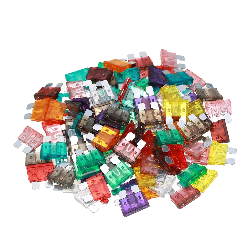 100pcs Standard Blade Fuses Auto Car Truck Assortment Fuse Kit 3A 5A 7.5A 10A 15A 20A 25A 30A