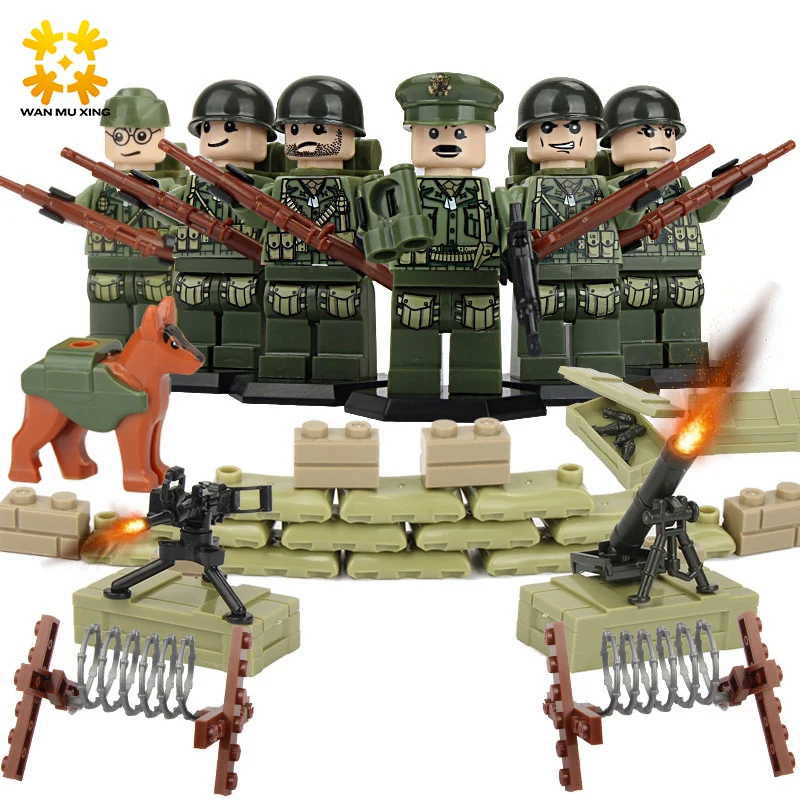 Baby DIY Self-Locking Bricks Military Series Army Soldier Model Blocks Set ABS Plastic with gun children Kids Toys Building Toy baby-blocks