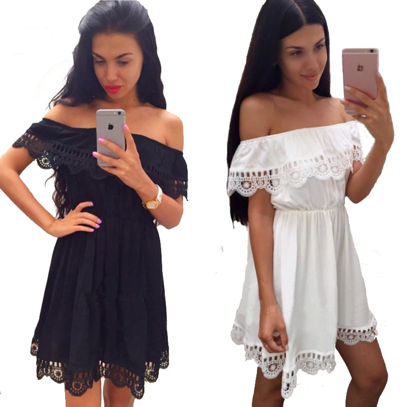 Buy Fashion Women Elegant Sweet Sexy Lace White Dress 