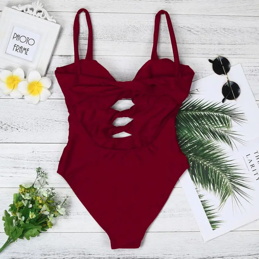 

MUQGEW Bikini 2018 New Hot Sale Solid Color Bikinis One Piece Swimsuit Women Bikini Sexy Badange Swimwear Women Series Biquini