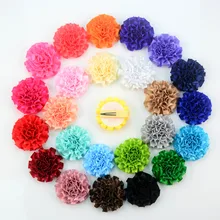 50pcs/lot Summer Color Flower Hairpin Single Prong Metal Hair Clip with 2.4″ Cute Satin Ribbon Flowers DIY Girl Headwear FH33