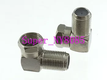 

10pcs Adapter F female jack to F TV plug male RF connector right angle F/M