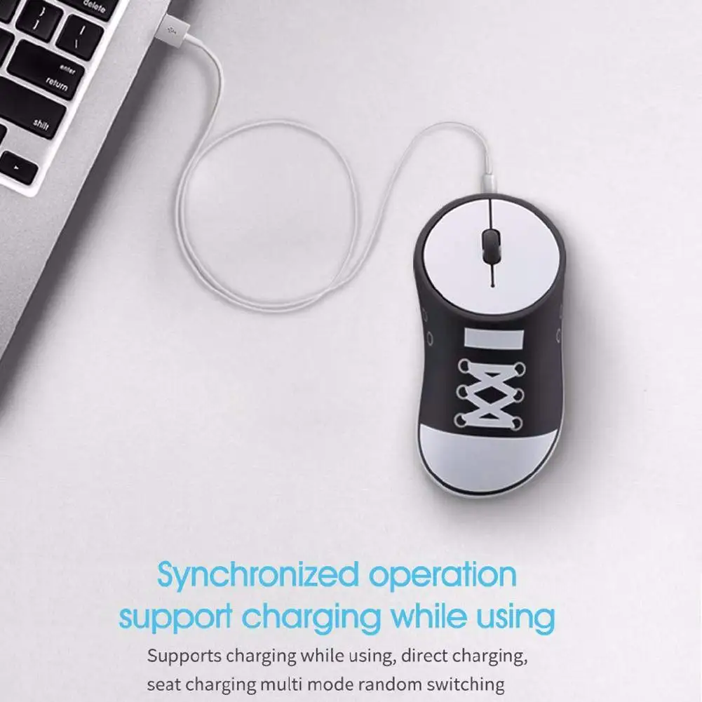 Studyset Shoes Shaped Wireless Mouse Portable Mobile Optical Mouse with USB Receiver 2.4GHz Game Ergonomic Mouse