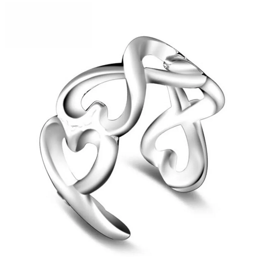 925 JEWELS Fashion Silver 925 Adjustable Rings Flower Design Sterling Silver Ring with Austrian