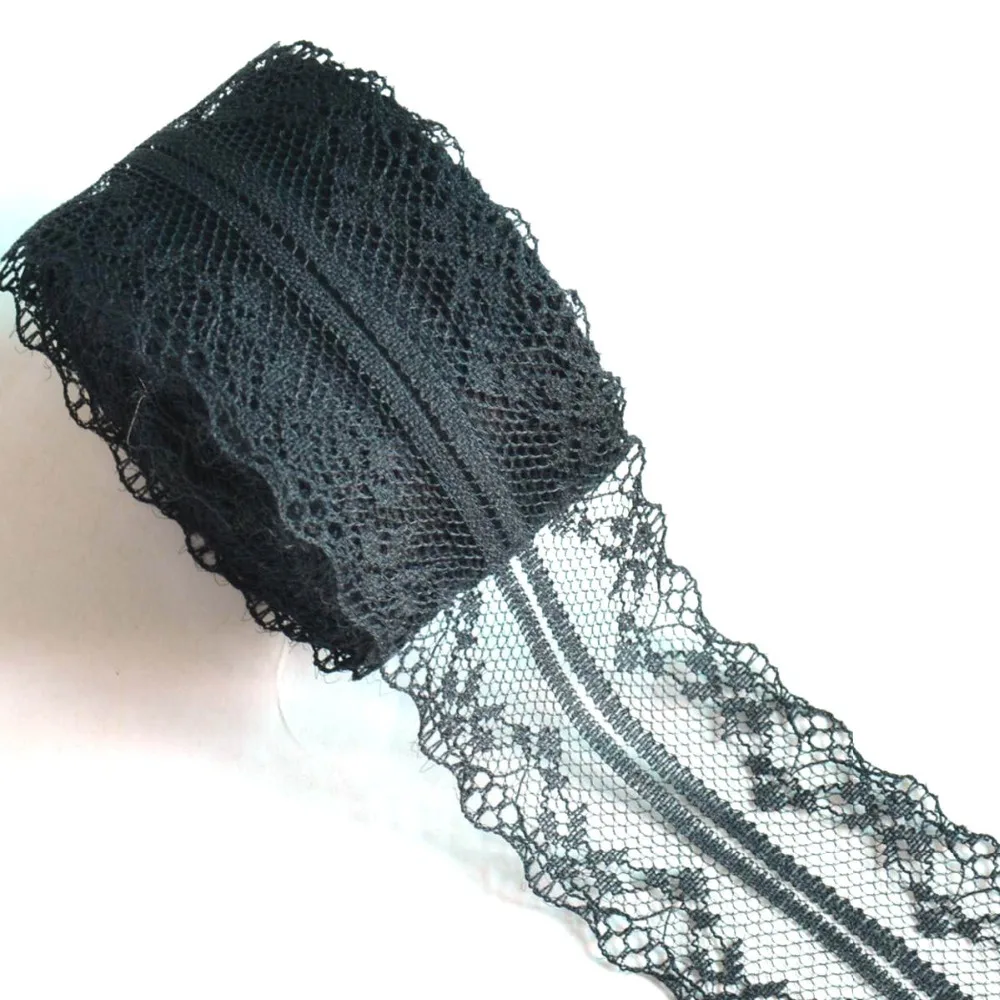 Buy 10yards/lot 4mm Width Cheap Black Lace Fabric Trim