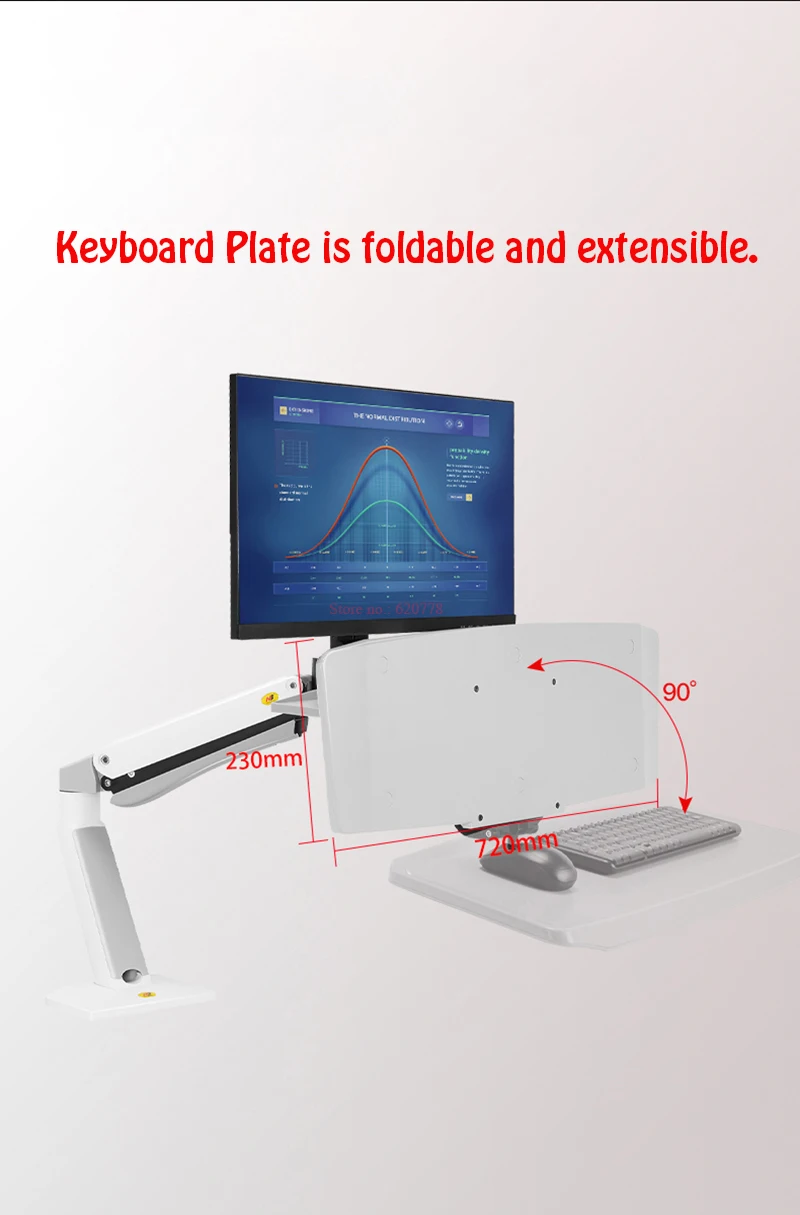 NB FC55 эргономичная сидячая стойка рабочая станция 24-35 дюймов кронштейн для монитора со складной клавиатурой пластина газовая стойка кронштейн настольная подставка