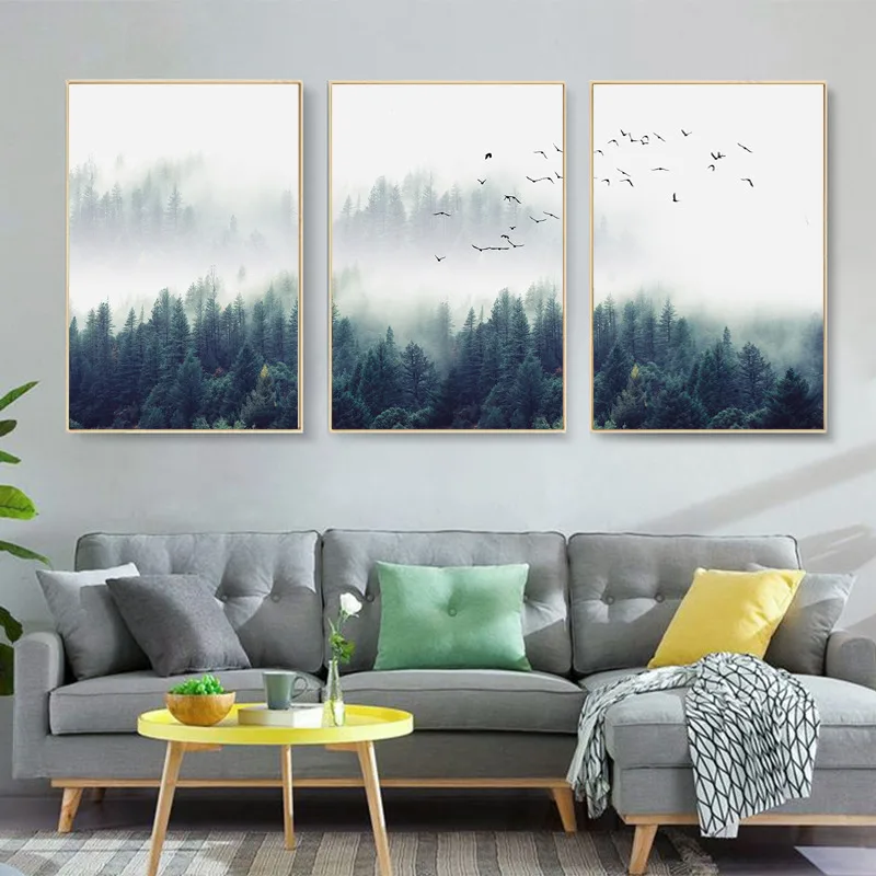 

Forest Birds Canvas Painting Wall Art Posters Modern Amercia Style Decorative Picture Dropshipping Living Room Decoration