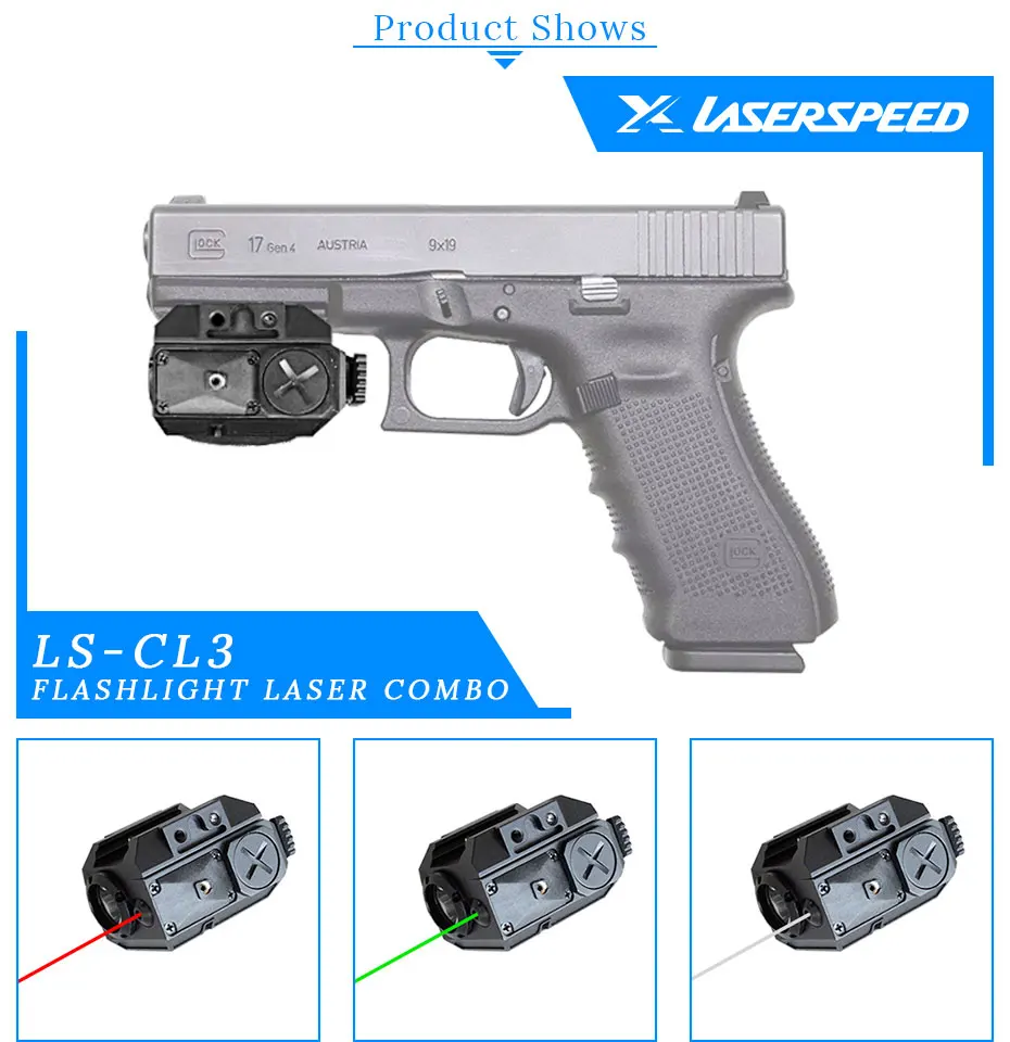 Luzes + Visando Pistol e Rifle Laservelocidade Tática Arma Laser Vermelho Alumínio Railed Auto Defesa Gun Lanterna Ls-cl3 Luz Mod. 1265251 2 Cheap Luzes de armas