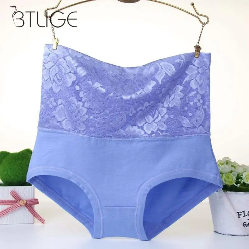 BTLIGE 1 Pcs Woman High Waisted Cotton Underwear Lingerie Plus Size