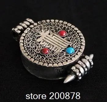 

Tibetan Pendants Prayer Box Gau Amulet KALACHAKRA Small Box Locket 22mm TGB007