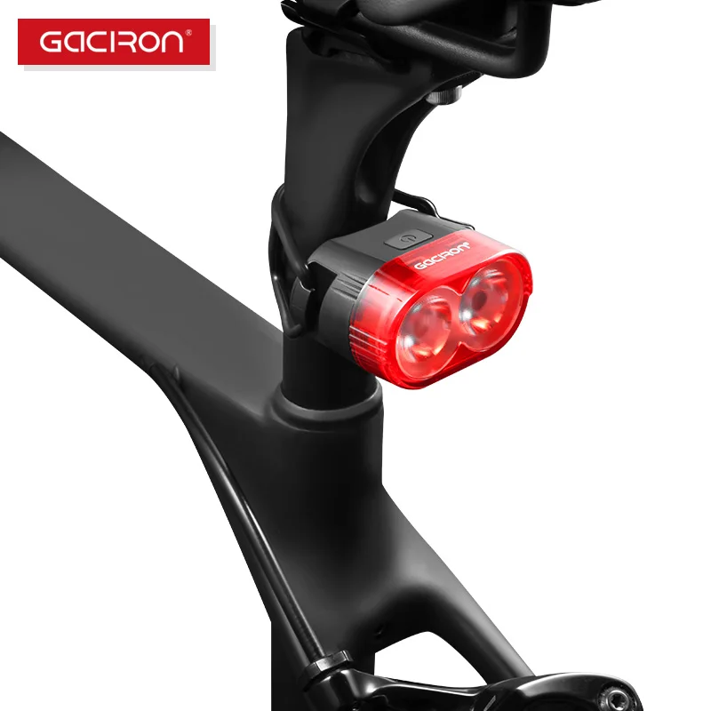 Sale GACIRON 60 Lumen Smart Waterproof Bike Tail Light MTB  Road Bicycle Rear Light USB Rechargeable Led Lamp for Flat/Round Seatpost 0