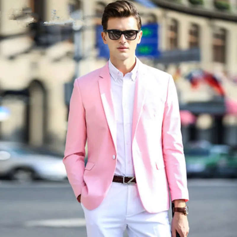 Men-s-self-cultivation-pink-suit-men-s-Korean-version-of-the-pink-suit-a-buckle