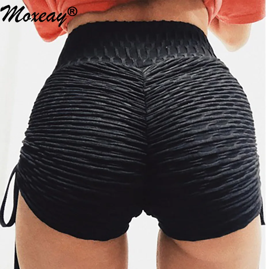 

Moxeay Women Running Sport Short Ruched Fitness Anti Cellulite Push Up Elast High Waist Workout Stretchy Sporty Sweatpants short