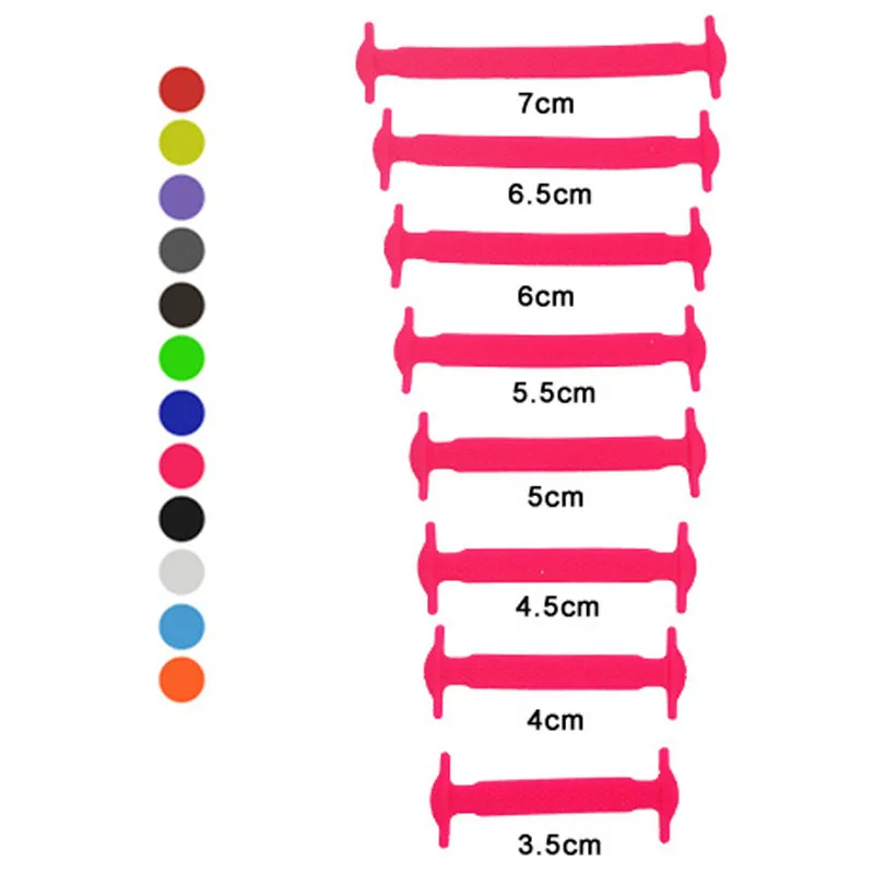 New 3 Sets 16 Roots Unisex Adults Womens Mens Fashion No Tie Elastic Silicone Shoelaces Flat Shoes Footwear Recreational Running