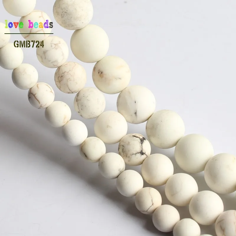 Natural Matte White Chrysocolla Round Marble Beads for Jewelry Making DIY  Bracelet 15inches 4mm 6mm 8mm 10mm - AliExpress