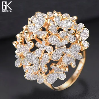 

GODKI Luxury Butterfly Cluster Statement Rings For Women Wedding Crystal Zircon Dubai Bridal Finger Rings Jewelry Addiction 2018