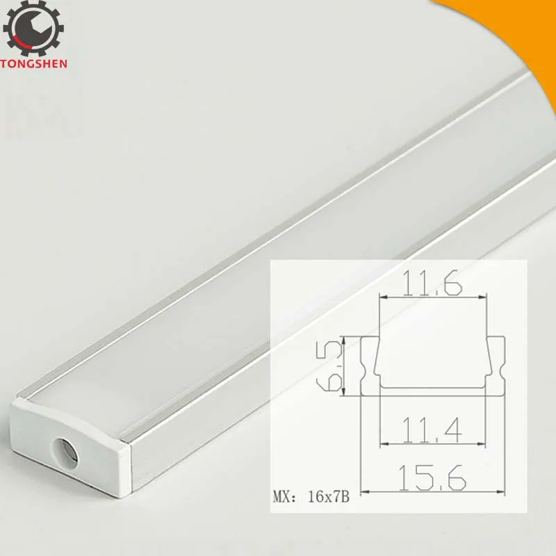 3.3ft 16X7mm 1m U Shape LED Aluminum Channel System With Cover End Caps and Mounting Clips Aluminum Profile for LED Strip Light