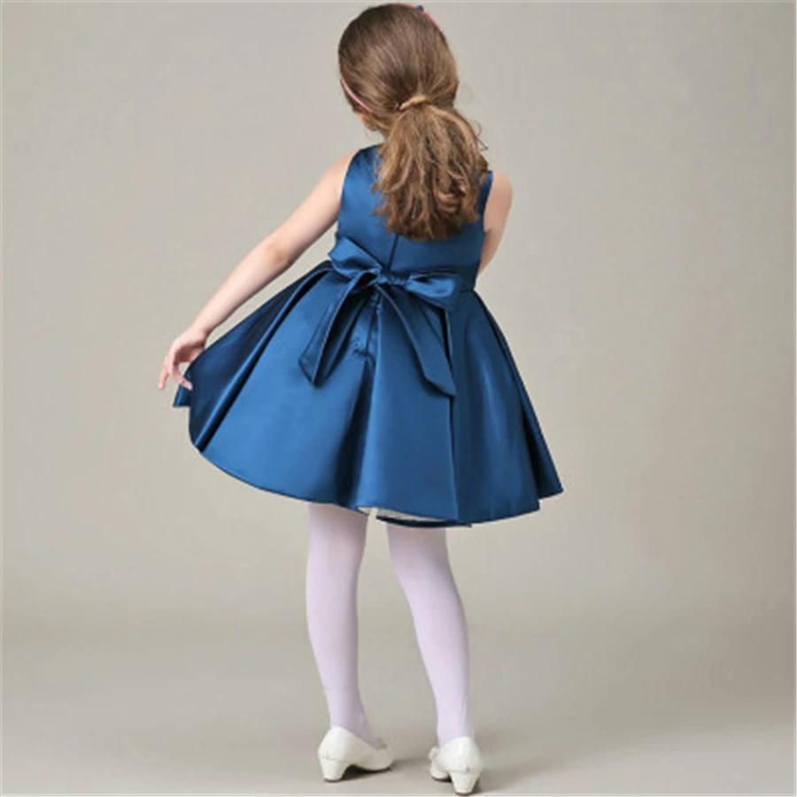 

New Girls Dress Vintage Chinese Flower Style Dress Girls Summer Cotton Children Princess Girls Casual 70C1108