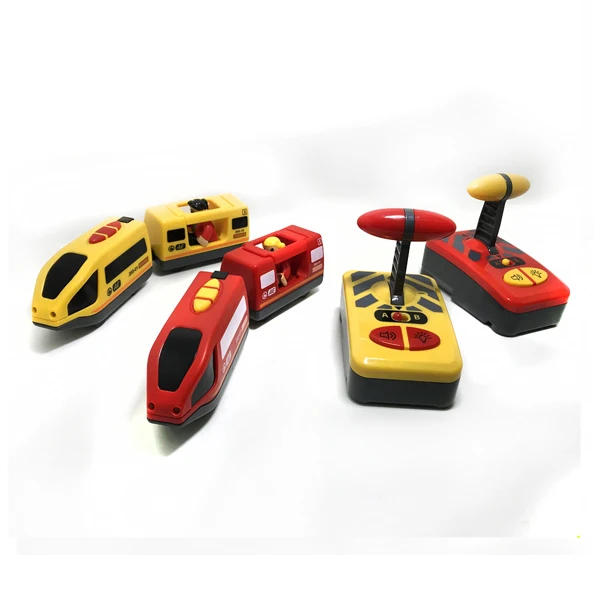 Remote control electric train and truck magnetic link compatible wood track Children remote control car toy Remote magnetic car 20