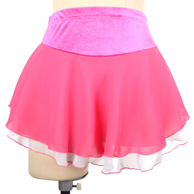 Women Girls Ice Skating Skirt Figure Skating Solid Color Short Skirt Cheap Sexy