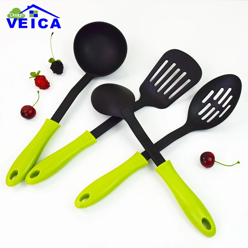 Cozinha 2018 Топ Модный пластиковый Ce/Eu Ciq Eec Fda Lfgb Sgs Colher De 4 шт. красный нейлоновый набор