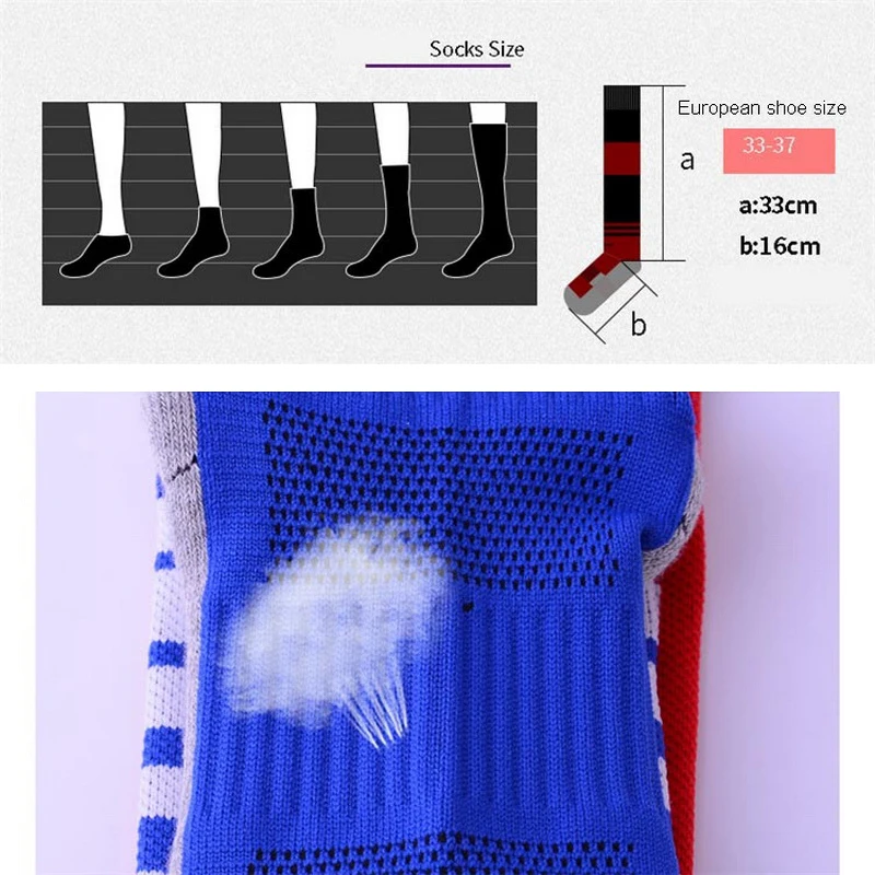 1 Pair cotton children's knee-highs football socks kids sports Long soccer socks for boys girls ankle fixed hockey stockings