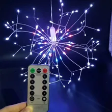 DIY 120 светодио дный s 198 светодио дный s светодио дный Фея свет шнура Одуванчик Батарея работает Starburst праздник света с удаленным Управление украшения