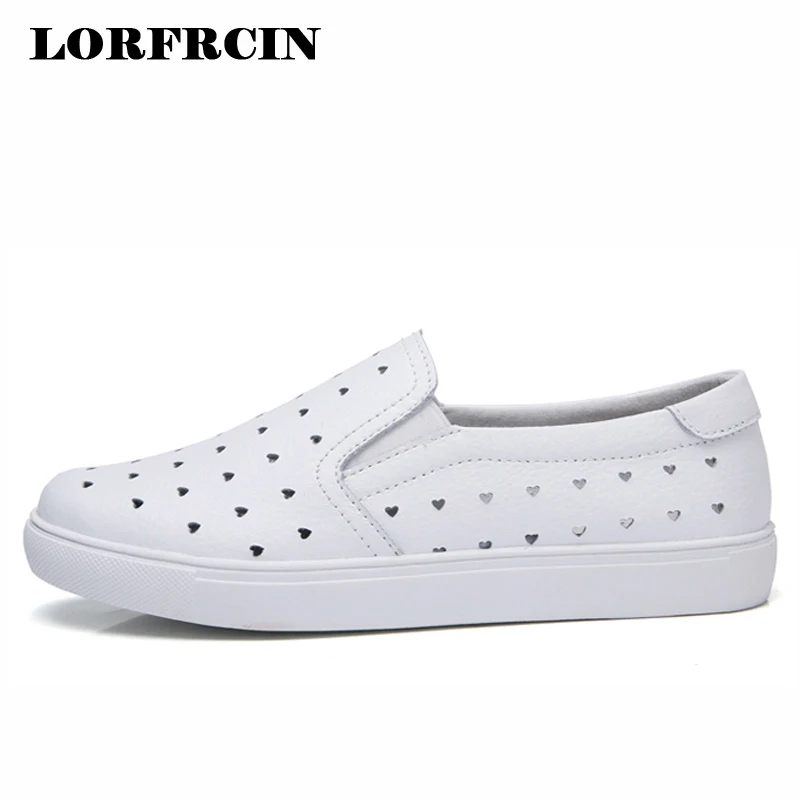 Женские лоферы из натуральной кожи LORFRCIN летние туфли на мягкой плоской подошве