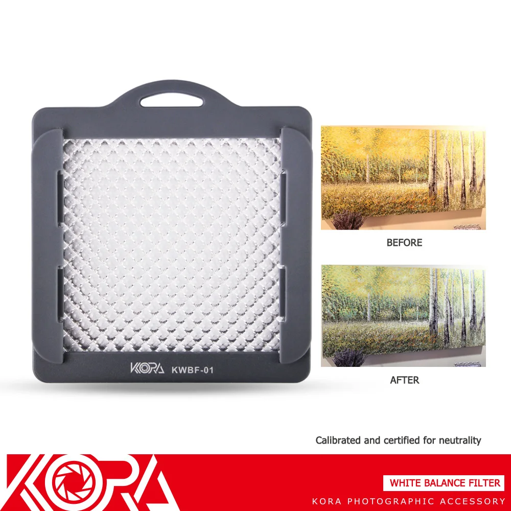 Kora KWBF 01Photography Профессиональный Баланс белого фильтр с ремешком Серые Карты для