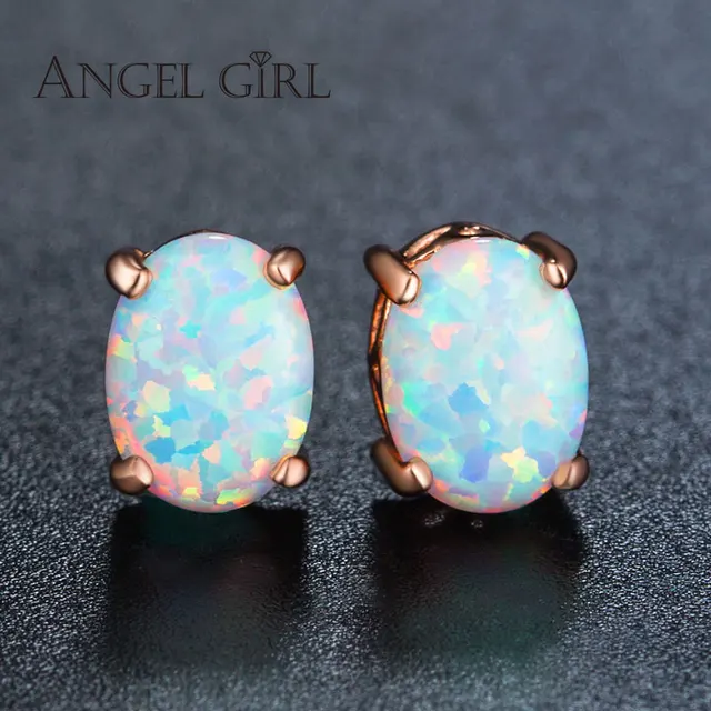 Vintage Oval Opal Earrings Women Rose Gold Color Fashion Vintage Oval Opal Earrings Women Rose Gold Color Fashion The Black Friday Earings