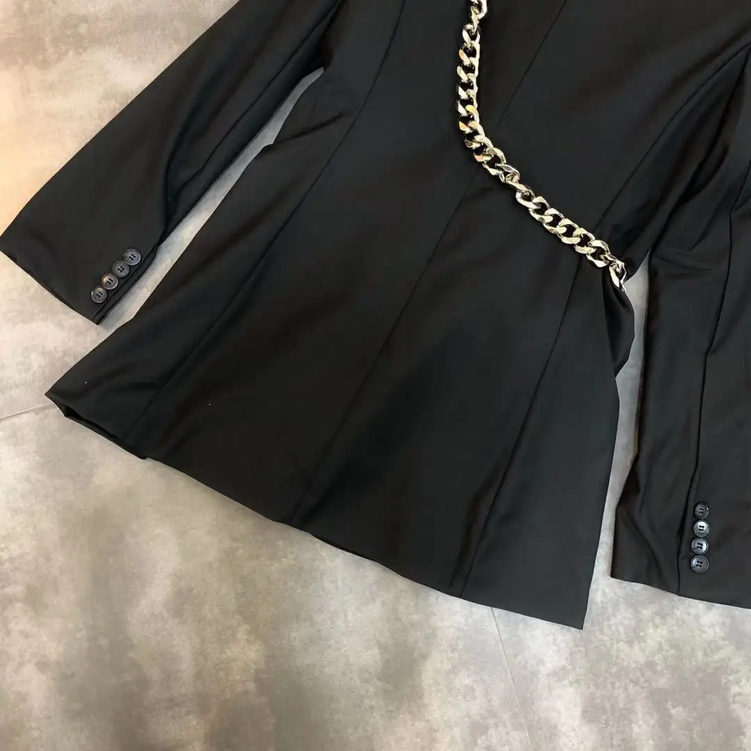 2019 Ранняя осень новый нагрудный длинный рукав карман декоративный пояс костюм куртка пальто женские