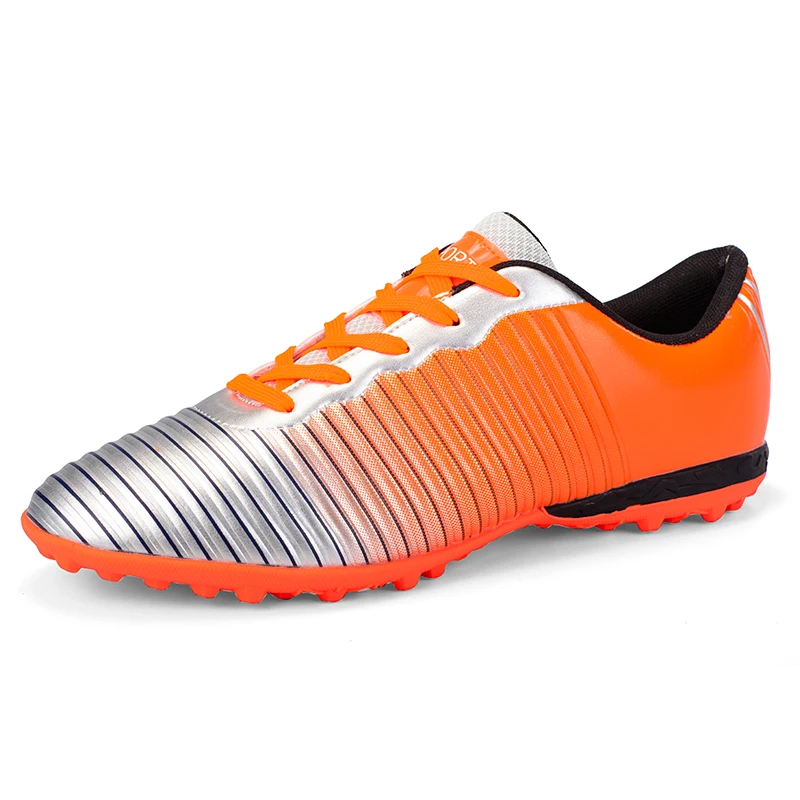 Men Professional Soccer Shoes TF Outdoor Boys Futzalki Football Shoes Sneakers Original Man Boys Football Boots Orange Yellow