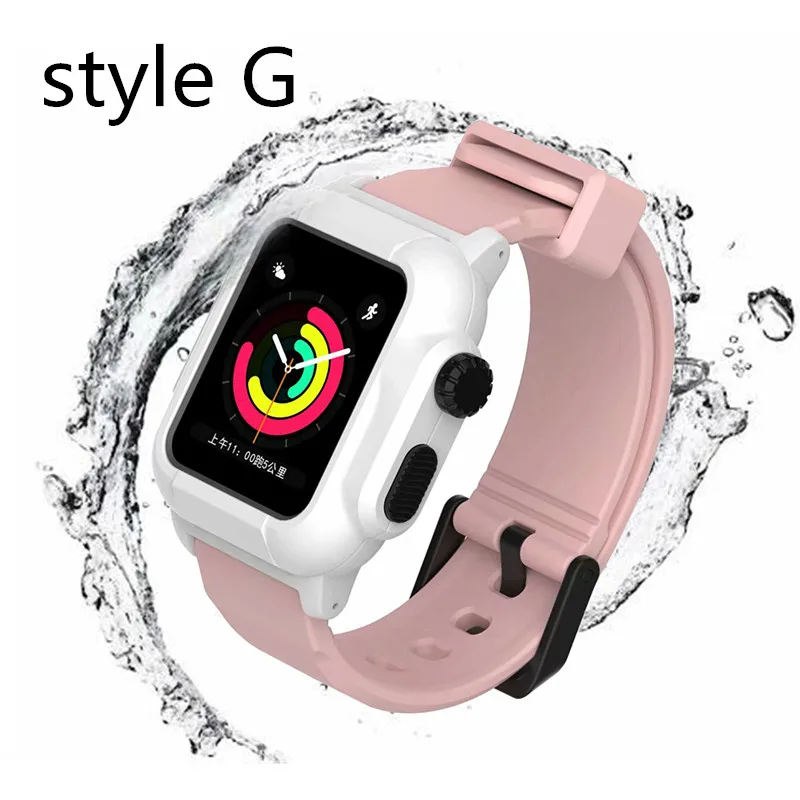 Спортивный Силиконовый каучуковый ремешок для наручных часов Apple Watch Serise 5/4/3/2 мягкие Водонепроницаемый кабель-браслет на запястье для наручных часов iwatch, 40 мм 44 мм 42 мм - Цвет ремешка: style G