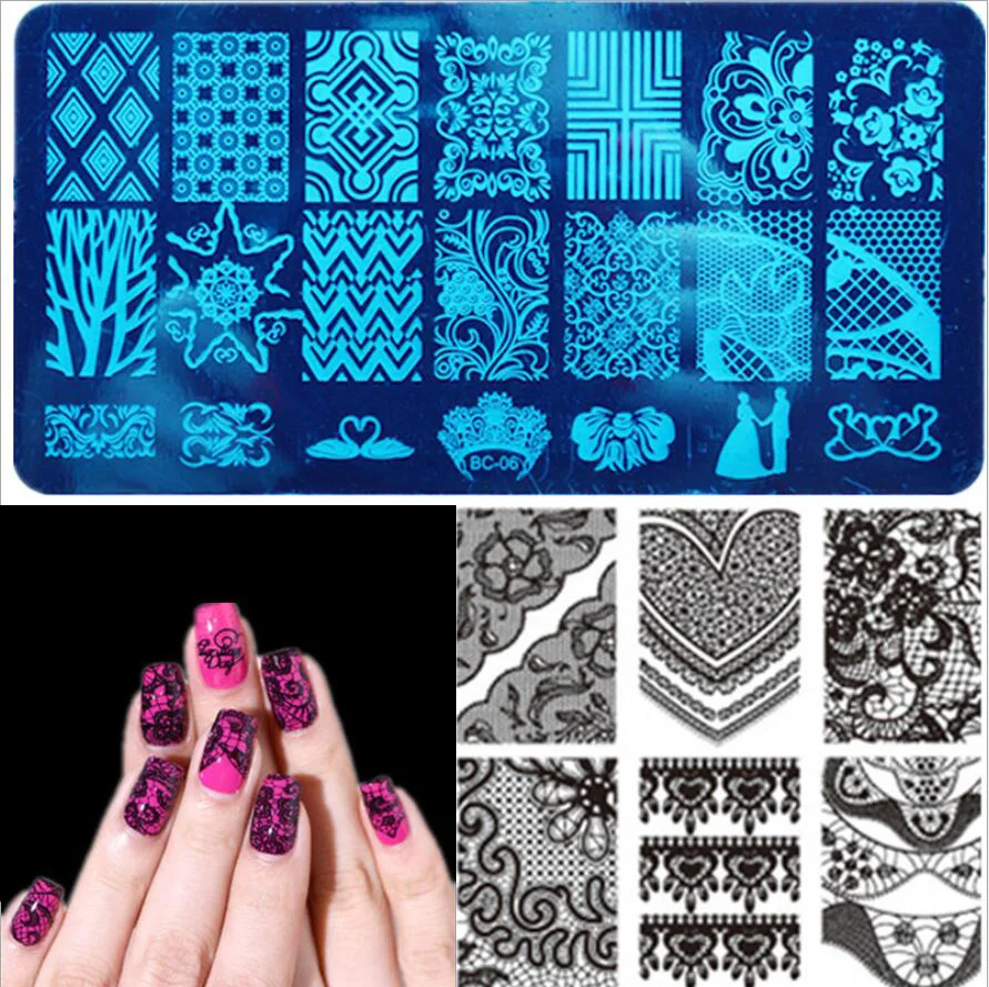 

1pc Lace Flower Forest Image Nail Plates Nail Art Stamping Nail Stamp Plate Nail Art Tools Salon Templates DIY Image 20 designs