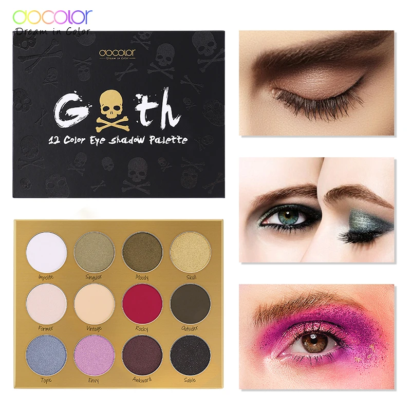 Docolor Pro палитра теней для век Матовая 12 цветов Shimmer Eye Shadow Pallete и 10 шт. тени для век Смешивание Макияж Кисти Наборы