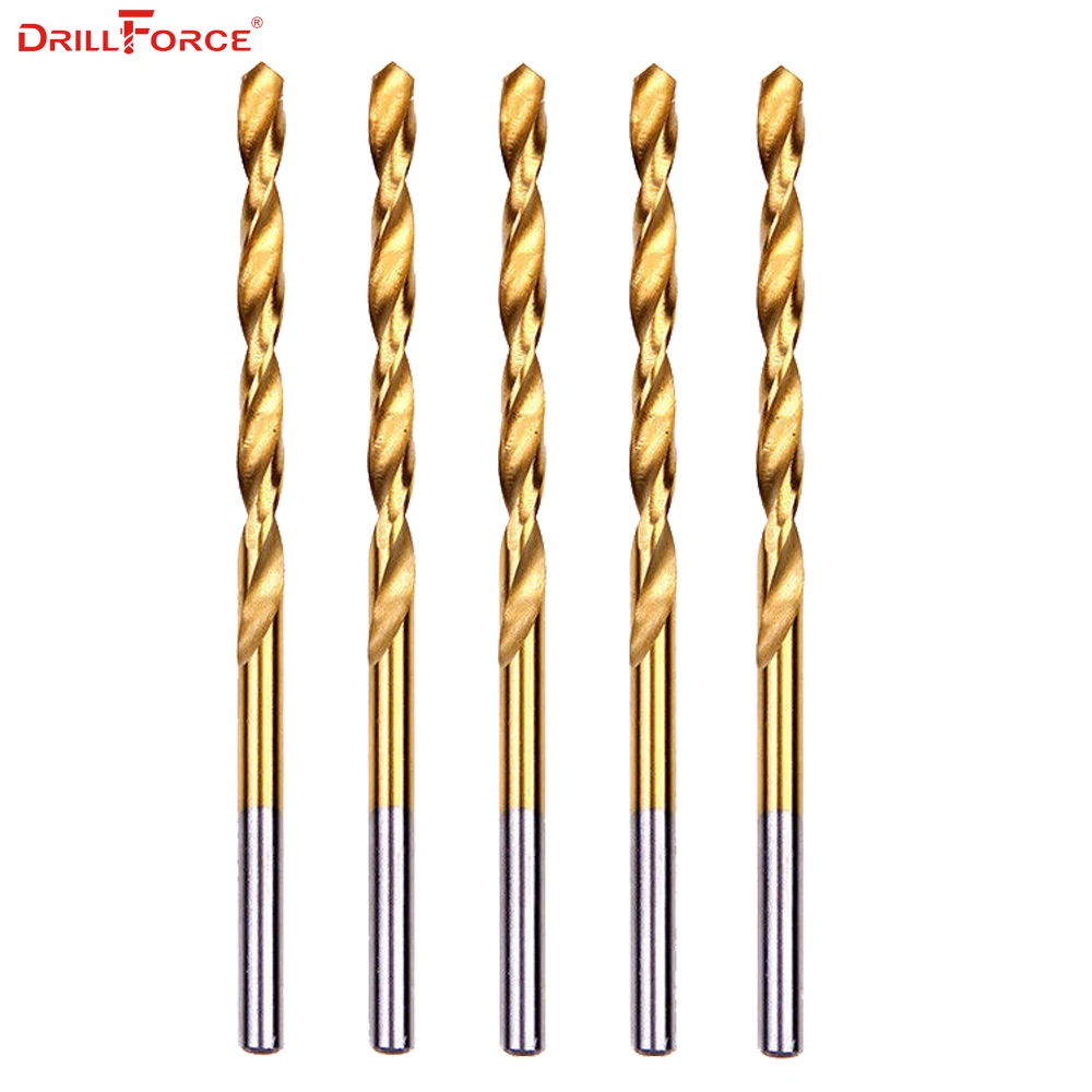 5PCS/Set 12mm Twist Spiral Drill Bits HSS Fully Ground DIN338 Titanium