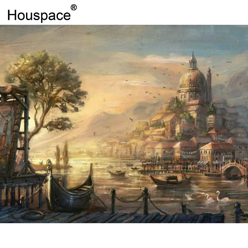 Домашний городской пейзаж Diy Набор для рисования по номерам Рисование Акриловая