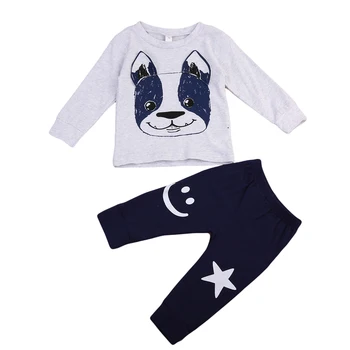 

Pudcoco Newborn Kid Baby Girl Boy Bulldog Clothes Tops T Shirt PP Pants Tracksuit Outfit Cotton Kids Children Clothing Set 0-18M