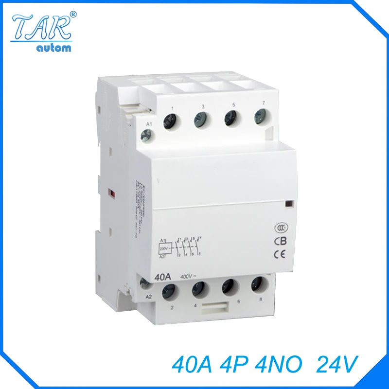 Din-рейка Φ 40A 4NO 24V бытовой КОНТАКТНЫЙ модуль модульный контактор | Обустройство