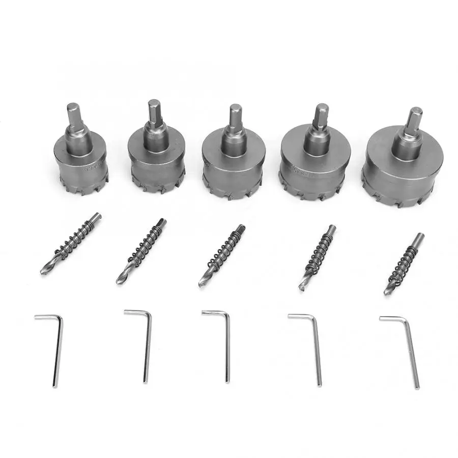 

Extrator DE Parafuso 5pcs Carbide Tip Hole Saw Cutter Drill Bit Set For Steel Metal Alloy Step Drill