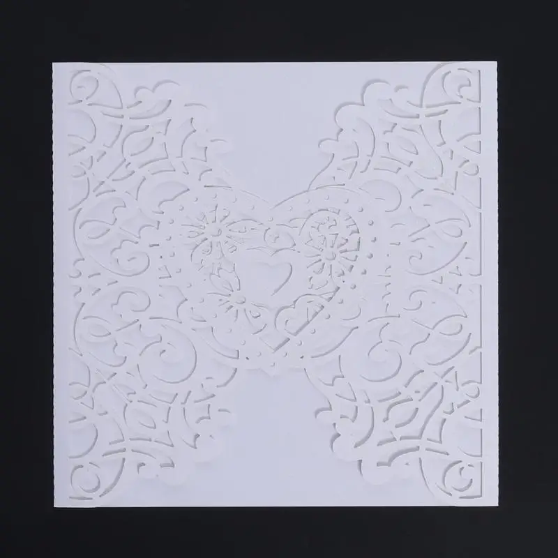  10Pcs Romantic Wedding Invitation Card Delicate Carved Small floral Pattern laser cut mr mrs weddin - 33045354554