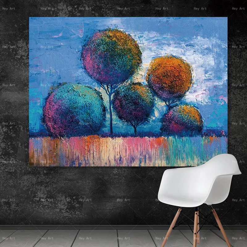 

Modern Canvas Painting Wall Pictures Canvas Posters Prints Colorful Tree Frameless Painting Abstract Wall Art for Living Room