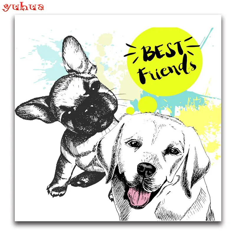 Full Round Diamond embroidery dierlijk Full Square Diamond mosaic colorful Art 5D DIY Diamond painting Cross stitch Animal dogs_