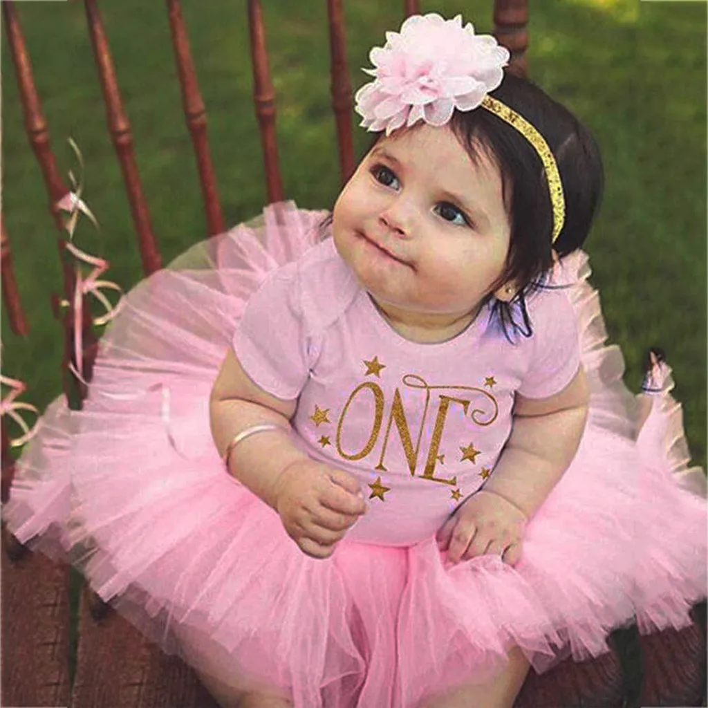 Infant Baby Girls Letter Print Tops T shirt Tops Tutu Tulle Princess