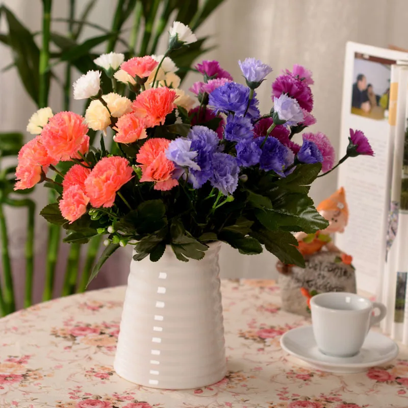 5pcs Simulation flower plastic flower carnations artificial silk