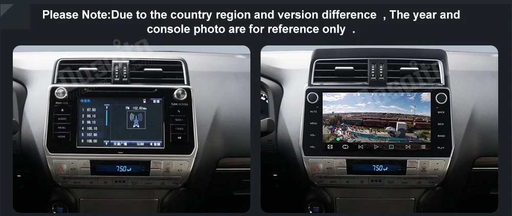 Top 10.2" 2 din Car Multimedia Player for Toyota New Prado 2018 Android 7.1 Stereo Navigation Steering Wheel Contorl 1024*600 Radio 3