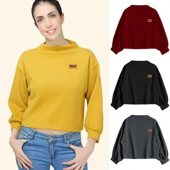 

Women Ladies Sweatshirt Tops Casual Loose Long Sleeves Pullover Tops Autumn Solid Sweatshirt Top